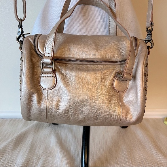 Frye Gold Studded Leather Shoulder Bag main image 5